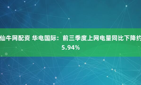 仙牛网配资 华电国际：前三季度上网电量同比下降约5.94%